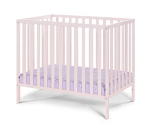 Load image into Gallery viewer, Palmer 3-in-1 Convertible Mini Crib Pastel Pink w/ Mattress Pad