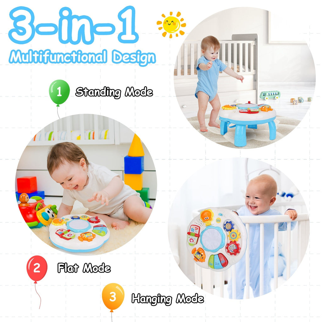 Toddler Musical Learning Table Educational Baby Toys Musical Activity Table Learning Center for 6+ Months Boys Girls Gift