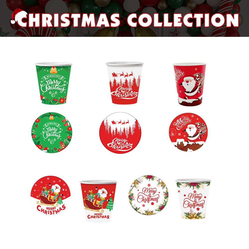 30 PCS Christmas Paper Plates,9 inches Christmas Party Supplies 6 Designs Snowman and Santa Claus Disposable Plates for Christmas Party Dinner Tableware Decoration Supplies