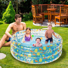 Load image into Gallery viewer, 59x21in Inflatable Swimming Pool Blow Up Family Pool For 3 Kids Foldable Swim Ball Pool Center