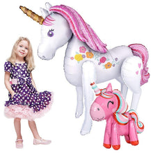 Load image into Gallery viewer, 106*116CM Tall Unicorn Baby Shower Party Decorations 3D Animal Foil Balloons