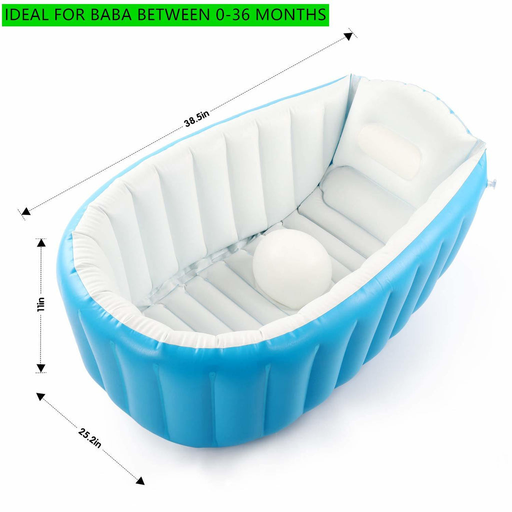 Baby Inflatable Bathtub; Portable Toddler Bathtub Baby Bath Tub Foldable Travel Tub with Air Pump