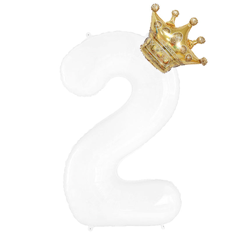 32inch Gold Crown Number Foil Balloon