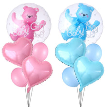 Load image into Gallery viewer, 4D Transparent Baby Boy Girl Blue Pink Bubble Balloon Bear Foil Balloons Kids Birthday Gender Reveal Baby Shower Decorations