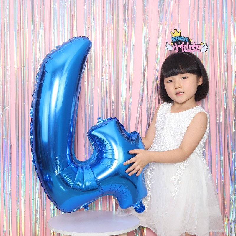 1PCS 32INCH Party Decoration Blue Number Foil Balloon Discolor Digital Globos Birthday Baby Shower Supplies