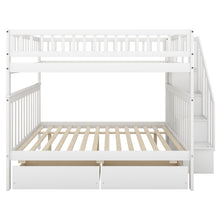 Load image into Gallery viewer, Full over Full Bunk Bed with Two Drawers and Storage, White