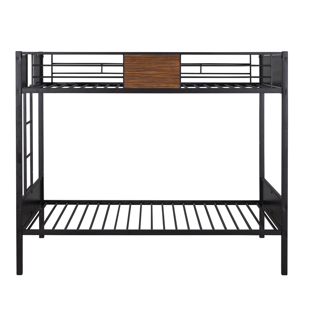 Twin-over-twin bunk bed modern style steel frame bunk bed with safety rail