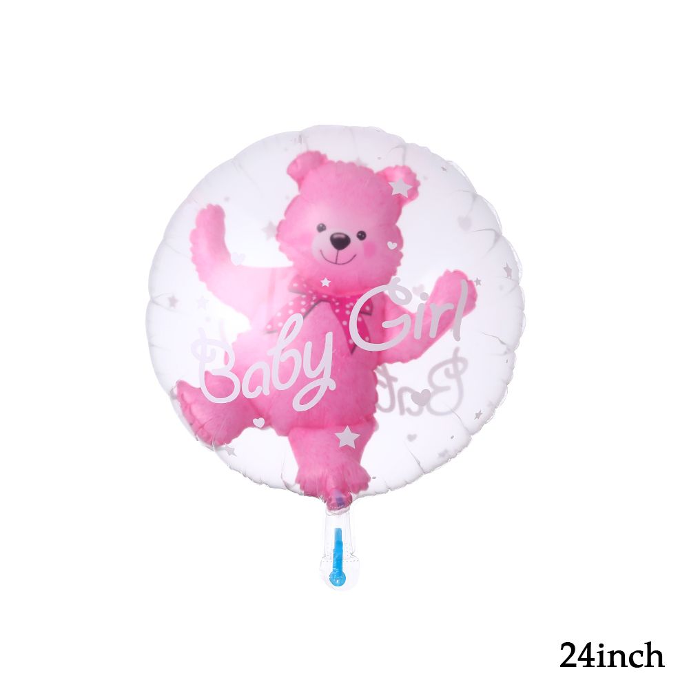 4D Transparent Baby Boy Girl Blue Pink Bubble Balloon Bear Foil Balloons Kids Birthday Gender Reveal Baby Shower Decorations