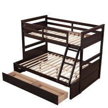 Load image into Gallery viewer, Twin over Full Bunk Bed with Storage - Espresso