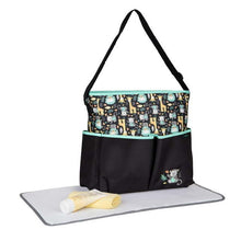 Load image into Gallery viewer, Baby Boom Tote Diaper Bag with Adjustable Shoulder Strap, Black