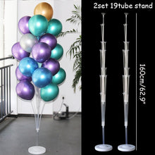 Load image into Gallery viewer, 2sets 19 Tube Balloon Clips Balloons Stand Decor Balloon Kids Birthday Party Baby Shower Wedding Decoration Supplies