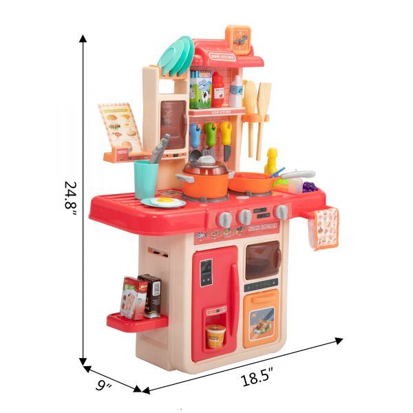 Kids Kitchen Playset Toys - Pink XH