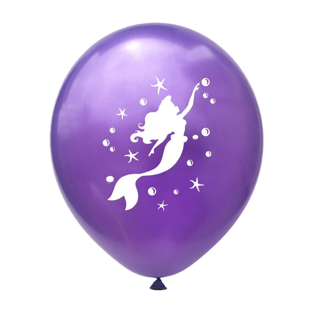 10pcs Mermaid Birthday Latex Balloon Mermaid Balloon Number Age Balloon Ready Stock