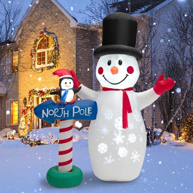 Happy Christmas Holiday Yard Decorations Inflatable W/ LED Lights