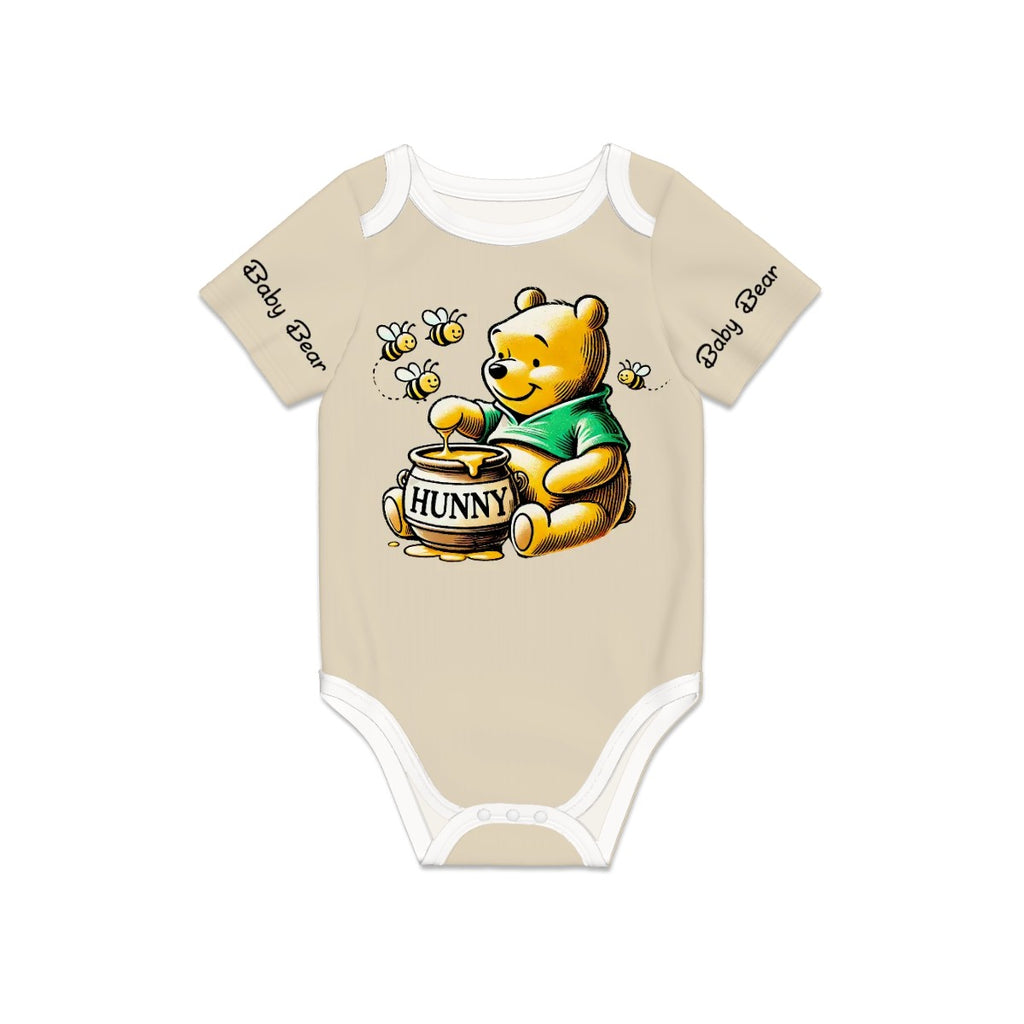 Baby Bear Onesie® Cotton Short Sleeve Pooh Bodysuit Newborn To 2T, Desert Calm