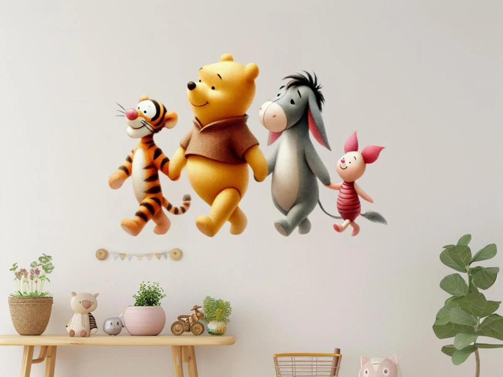 Vinyl Wall Stickers Pooh Bear and Friends Wall Decal Baby Room Wall Decor Pooh and Friends Wall Decal Kids Wall Stickers Nursery Wall Decor