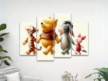 Load image into Gallery viewer, Pooh and Friends Canvas Set Nursery Wall Art Prints 4 Panels Baby Shower Gift Gender Neutral Large Wall Art Nursery Decor Gift for Baby