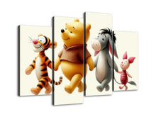 Load image into Gallery viewer, Pooh and Friends Canvas Set Nursery Wall Art Prints 4 Panels Baby Shower Gift Gender Neutral Large Wall Art Nursery Decor Gift for Baby