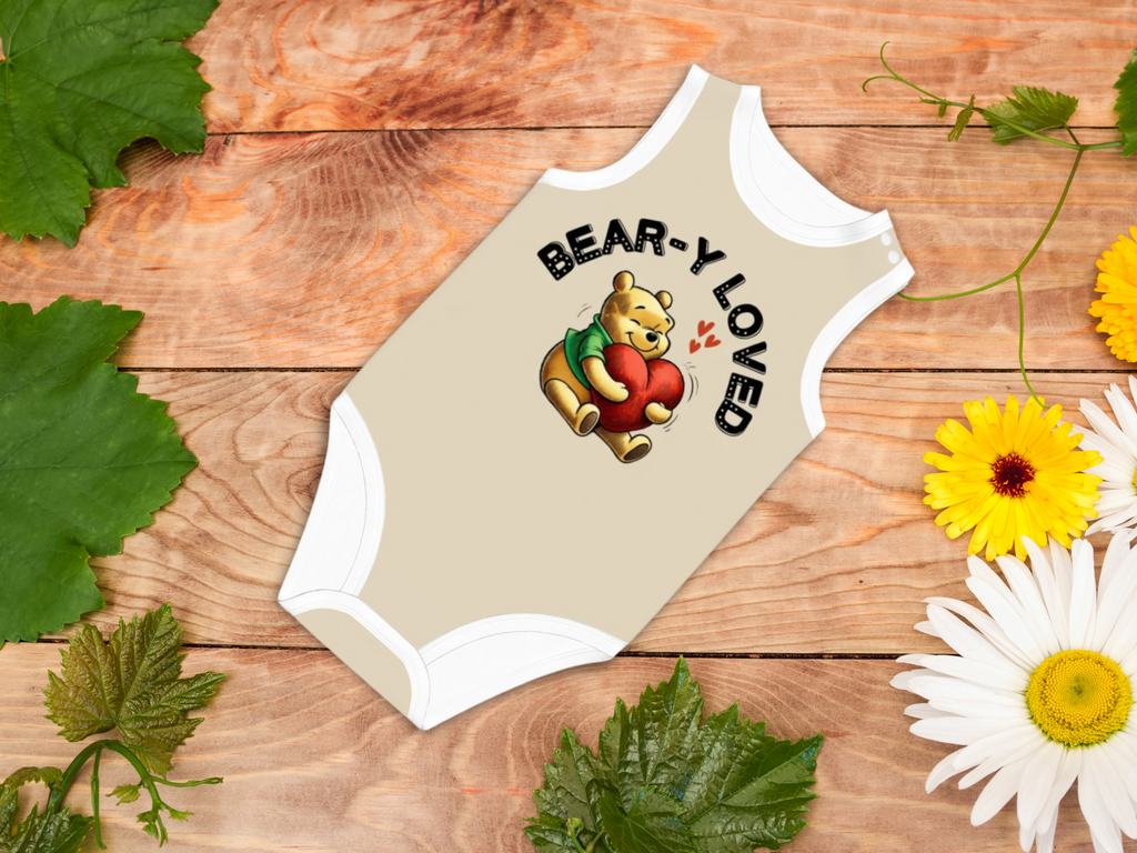 Baby Bear Onesie® Cotton Sleeveless Summer Pooh Bodysuit Newborn To 2T, Desert Calm