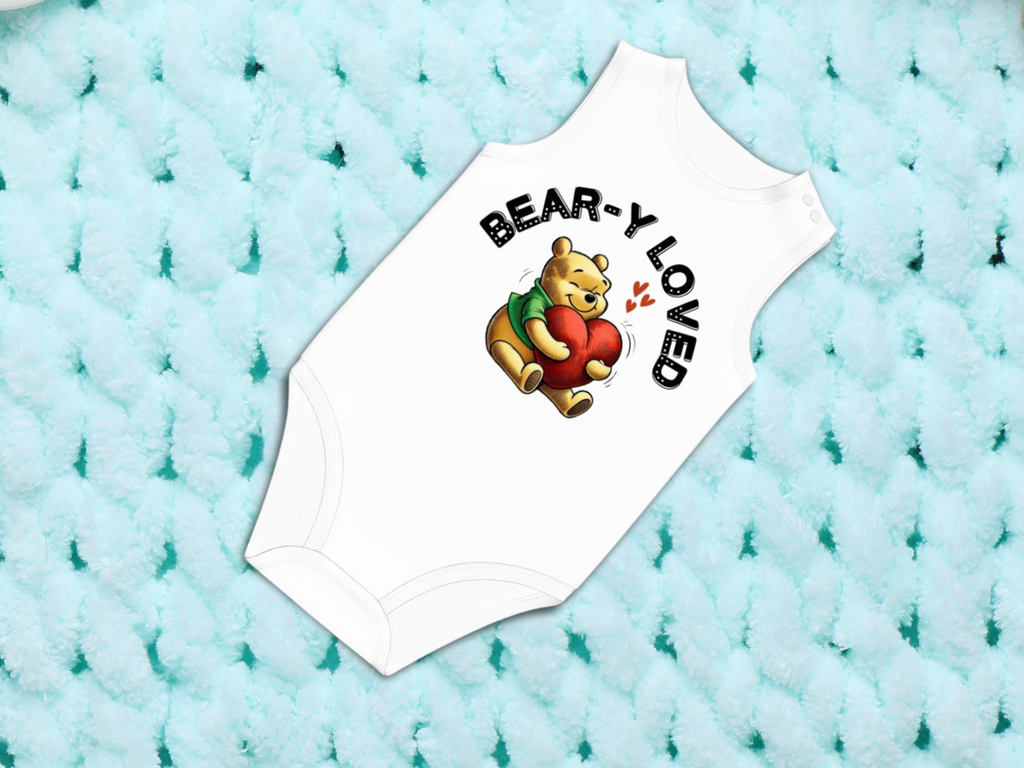 Baby Bear Onesie® Cotton Sleeveless Summer Pooh Bodysuit Newborn To 2T, White