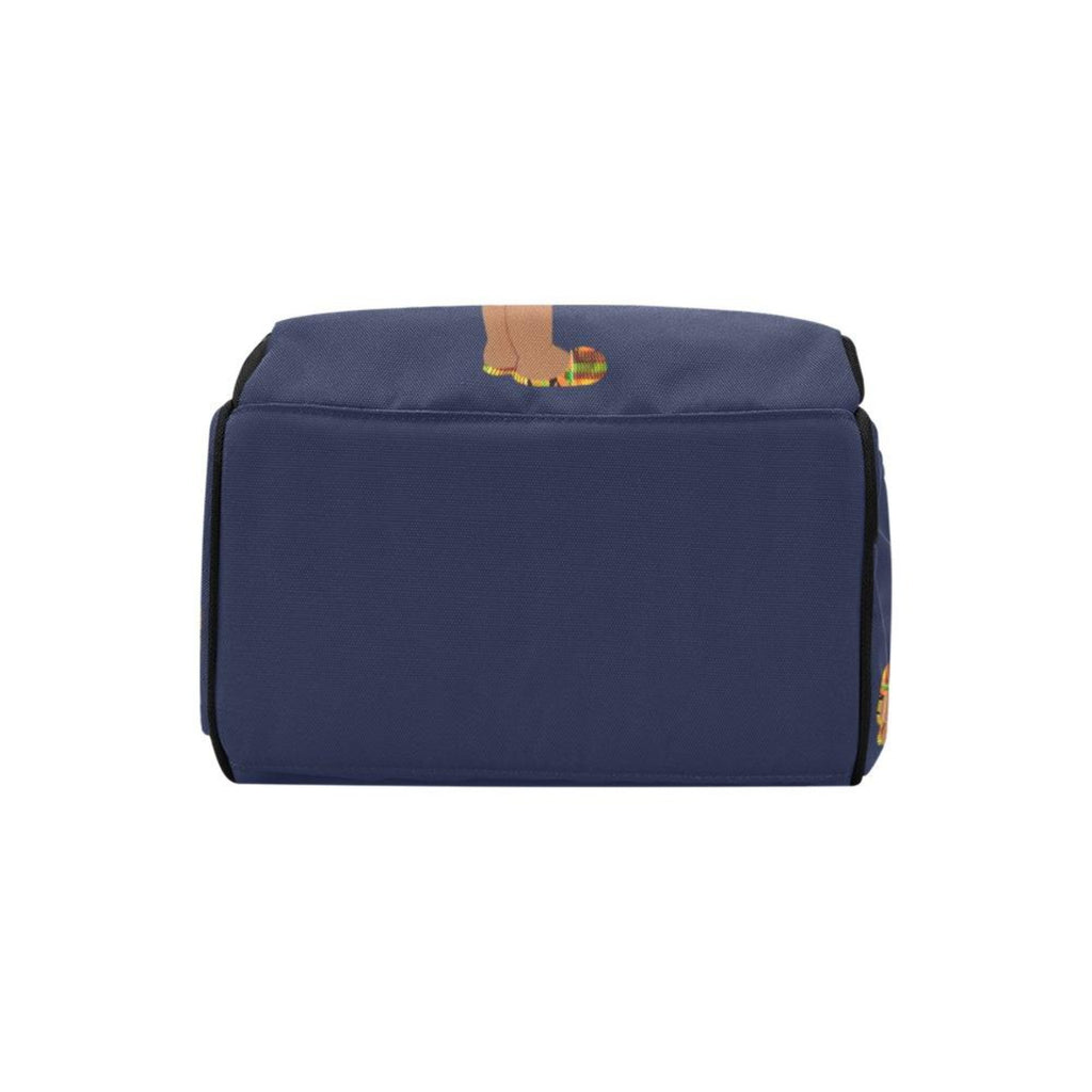 Designer Diaper Bag - Ethnic King African American Baby Boy - Navy Blue Multi-Function Backpack