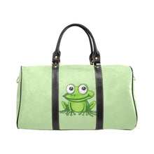 Load image into Gallery viewer, Custom Diaper Tote Bag - Super Cute Cartoon Frog On Soft Green - Diaper Travel Bag