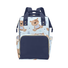 Load image into Gallery viewer, Diaper Bag Backpack | Adorable Teddy Bear - Dark And Light Blue Waterproof Diaper Bag