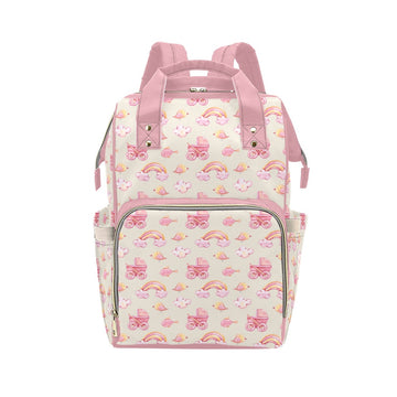 Rainbows and Carriages Blank Multi-Function Backpack Diaper Bag