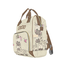 Load image into Gallery viewer, Mommy &amp; Baby Giraffe Tan Baby Bag Multi-Function Premium Backpack