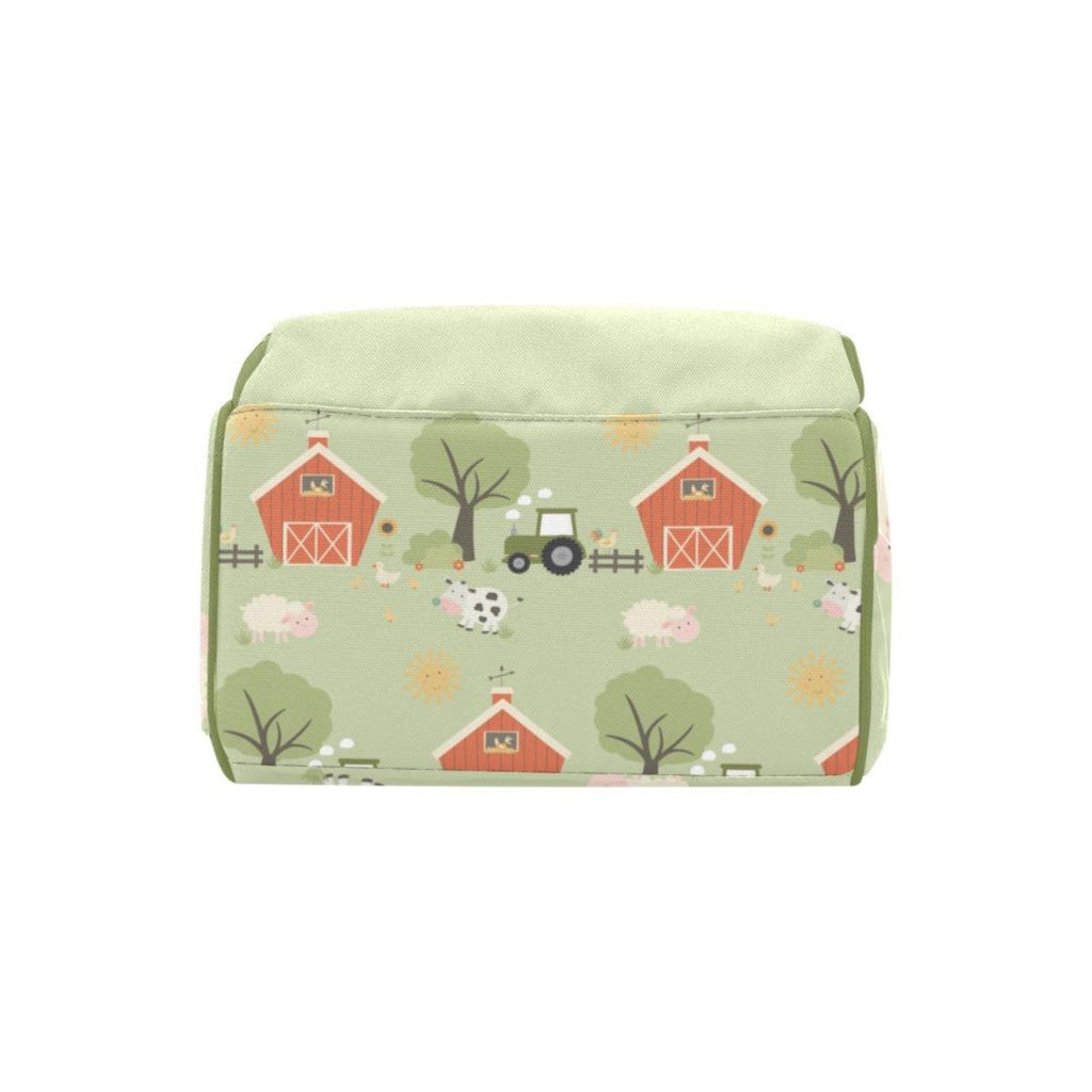 Baby Bag Backpack - Tractors And Farm In Green Tones Multi-Function Backpack