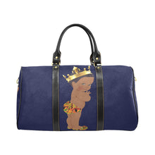 Load image into Gallery viewer, Custom Diaper Tote Bag - Ethnic Super Cute African American Baby Boy King - Navy Blue Travel Baby Bag