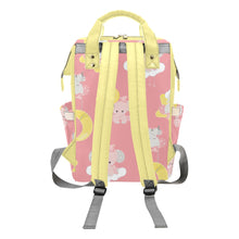 Load image into Gallery viewer, Custom Diaper Bag - Backpack Diaper Bag - Cute Redhead Baby Girl In Pink - Yellow Diaper Bag