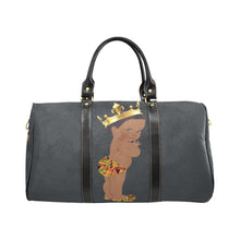 Load image into Gallery viewer, Custom Diaper Tote Bag - Ethnic Super Cute African American Baby Boy King - Slate Gray Travel Baby Bag