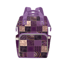 Load image into Gallery viewer, Diaper Bag Backpack - Soft Purple, Tan And Gold Quiltwork Diaper Bag Backpack