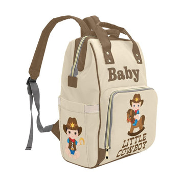 Designer Diaper Bag - Cutest Little Cowboy Boy Personalized Multi-Function Backpack