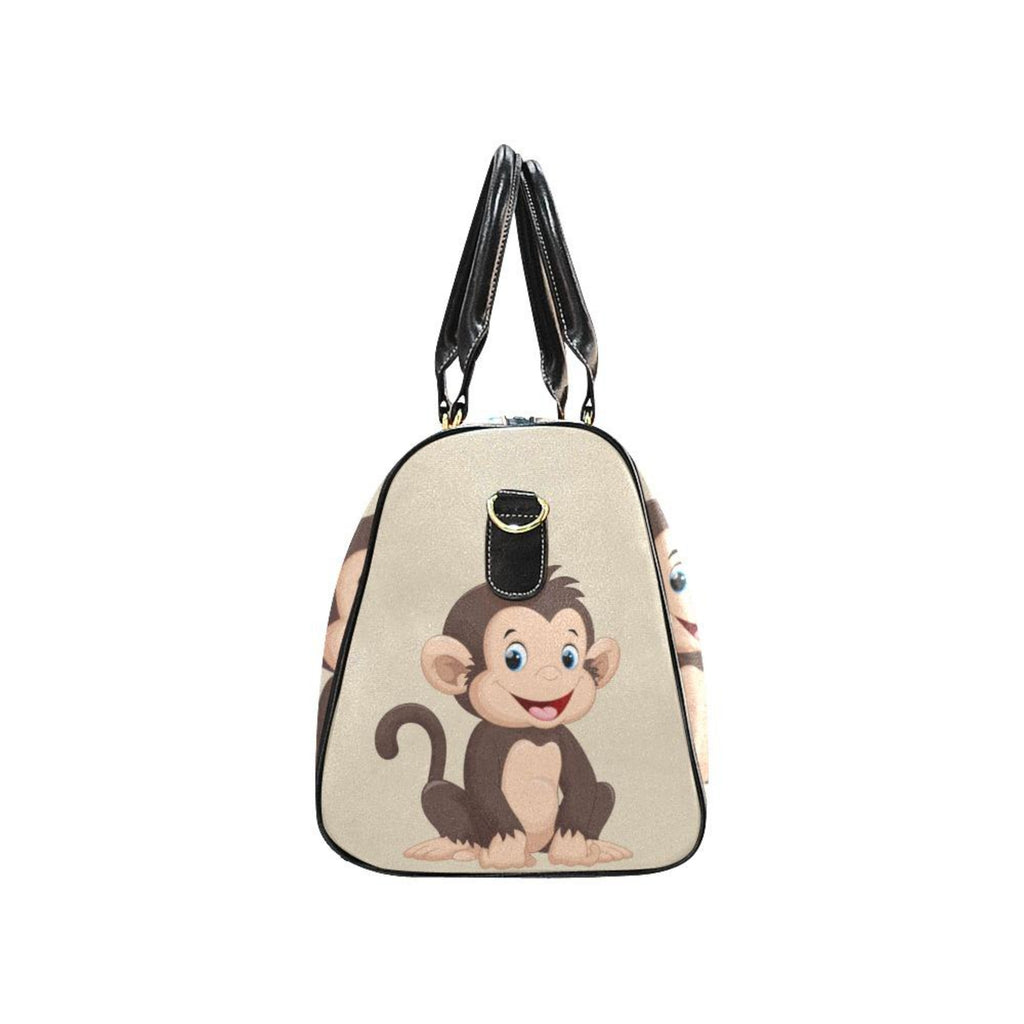 Custom Diaper Tote Bag | Adorable Cartoon Monkey On Tan - Diaper Travel Bag