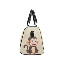Load image into Gallery viewer, Custom Diaper Tote Bag | Adorable Cartoon Monkey On Tan - Diaper Travel Bag
