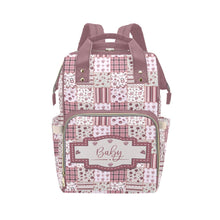 Load image into Gallery viewer, Designer Diaper Bag Vintage Cupcakes w Label and Name Multi-Function Backpack