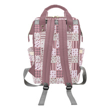 Load image into Gallery viewer, Designer Diaper Bag Vintage Cupcakes w Label and Name Multi-Function Backpack