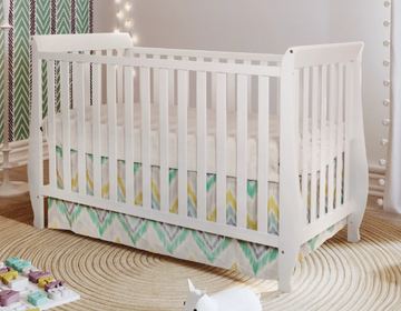 AFG Baby Naomi 4-in-1 Convertible Crib in Classic White Made of Solid Pine