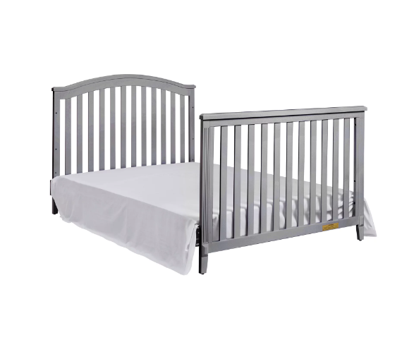 AFG Kali II 4-in-1 Convertible Crib with Toddler Guardrail in Gray