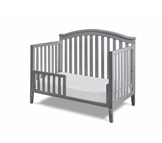 AFG Kali II 4-in-1 Convertible Crib with Toddler Guardrail in Gray