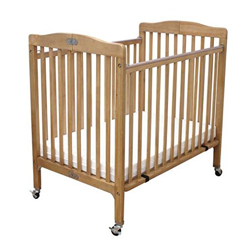 The Pocket Crib-Mini & Portable Folding Wood Crib With Mattress - Natural Wood Color