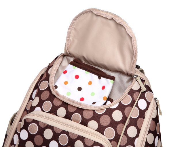 MKF Collection by Mia K.  BP-125MM-BR Amazing Mom Colorland Leslie Multi-Pocket Baby Diaper Backpack  Brown