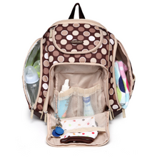 Load image into Gallery viewer, MKF Collection by Mia K.  BP-125MM-BR Amazing Mom Colorland Leslie Multi-Pocket Baby Diaper Backpack  Brown