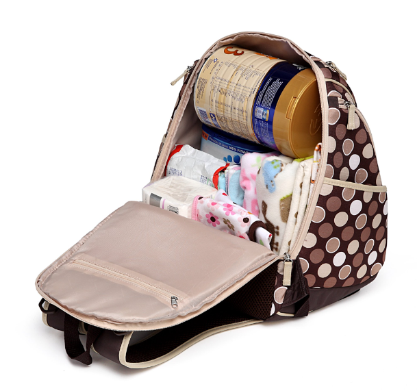 MKF Collection by Mia K.  BP-125MM-BR Amazing Mom Colorland Leslie Multi-Pocket Baby Diaper Backpack  Brown