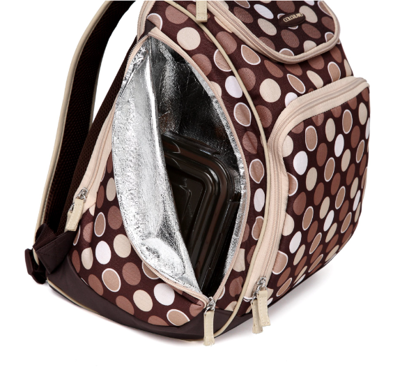 MKF Collection by Mia K.  BP-125MM-BR Amazing Mom Colorland Leslie Multi-Pocket Baby Diaper Backpack  Brown