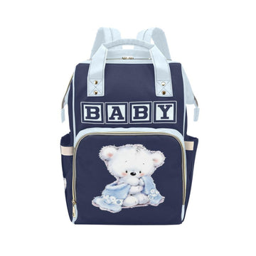 Designer Diaper Bags - Backpack Baby Bag Chocko Blocks Baby Boy Teddy Bear Multi-Function Backpack