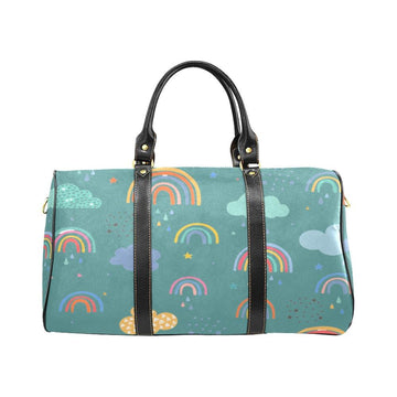 Custom Diaper Tote Bag - Boho Cartoon Rainbows Gender Neutral Travel Diaper Bag