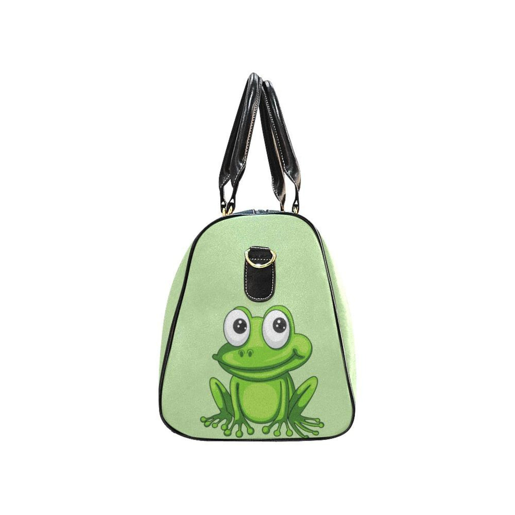 Custom Diaper Tote Bag - Super Cute Cartoon Frog On Soft Green - Diaper Travel Bag